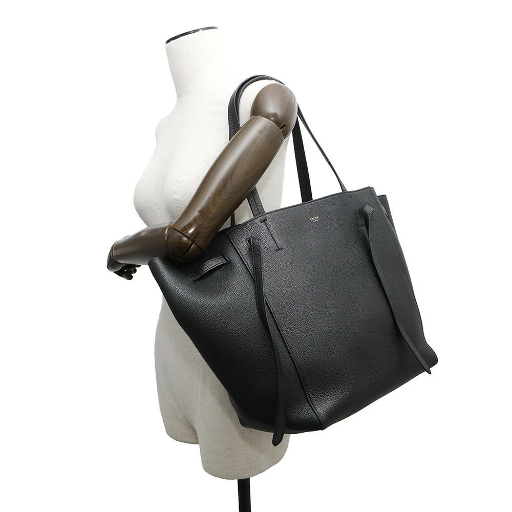 Celine Cabas Phantom Leather Tote Bag Black - Picture 4 of 12